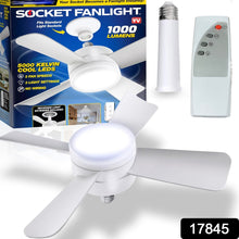 Socket Fan Light Original - Cool Light LED โ Ceiling Fans with Lights and Remote Control, Replacement for Lightbulb - Bedroom, Kitchen, Living Room,1000 Lumens / 5000 Kelvins Cool LEDs (Remote Battery Not Included)