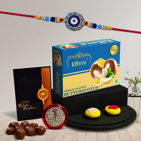(K1_275_bs32) Rakhi Combo With Chocolate Butter Scotch 32gm Rakhi  Chocolate For Brother Rakhi With Chocolate Rakhi With Gift Rakhi Combo Set Of 1 Rakhi Chocolate
