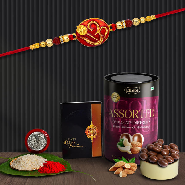 (K1_277_as) Rakhi With Assorted Chocolate Dryfruits 96gm Rakhi For Brother With Gift  Handmade Rakhi Rakhi Combo For Brother  Stylish Rakhi For Brother  Set Of 1 Rakhi