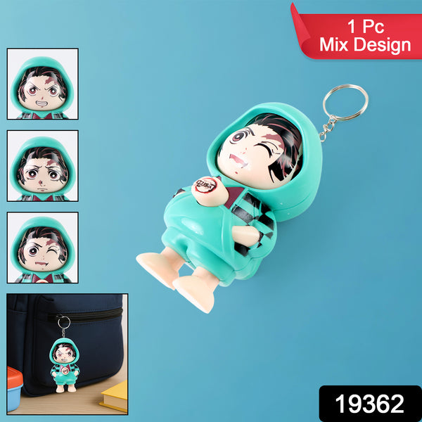 Cartoon Character Design Cute Action Figure Keychain (Mix  Design  1 Pc)