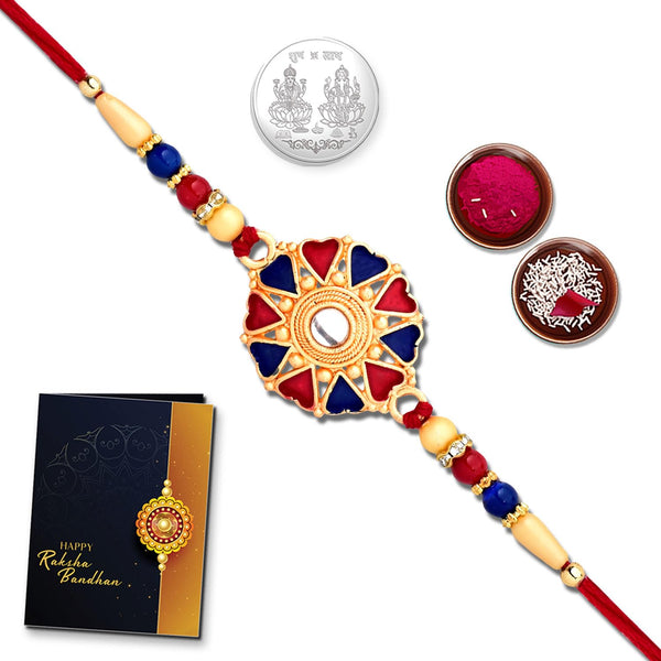 Multicolor (K1_260) Panda Rakhi Combo With Silver Color Pooja Coin Tilak Set  Greeting Card  Rakhi Cards  Rakhi Design  Kids Silver Rakhi  Rakhi For Brother  Rakhi Set For Brother  Rakhi Combo For Brother  Fancy Rakhi For Brother  Bracele