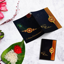 Rakhi Gift Combo With 1 Designer Rakhi For Brother  Includes Assorted Chocolates Pouch (10 Pcs) Silver Coin Roli Chawal  Greeting Card